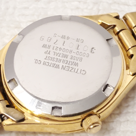 Vintage Citizen Gold Plated Tone Women's Day Date Watch Black Dial S Steel - Picture 15 of 16